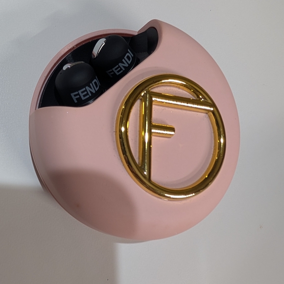 Fendi Pink and Black Wireless Headphones with Power Bank - Picture 3 of 7